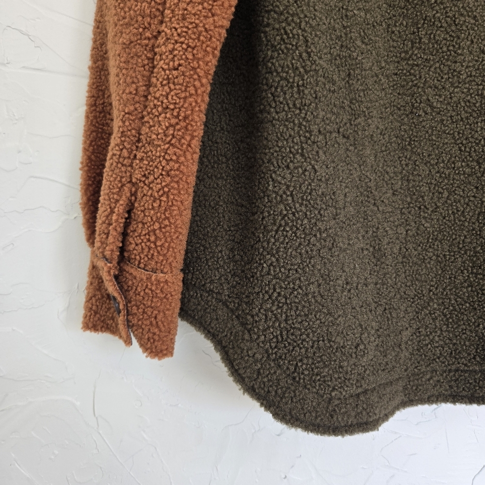 Mystree Sherpa Color Block Shacket - image 7